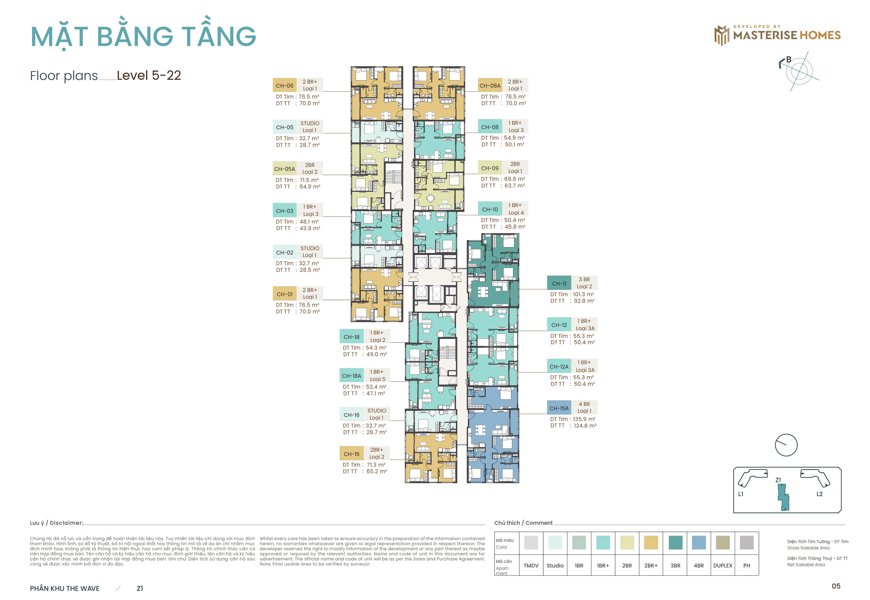Mat bang tang 5 22 toa z1 phan khu the wave masteri grand coast