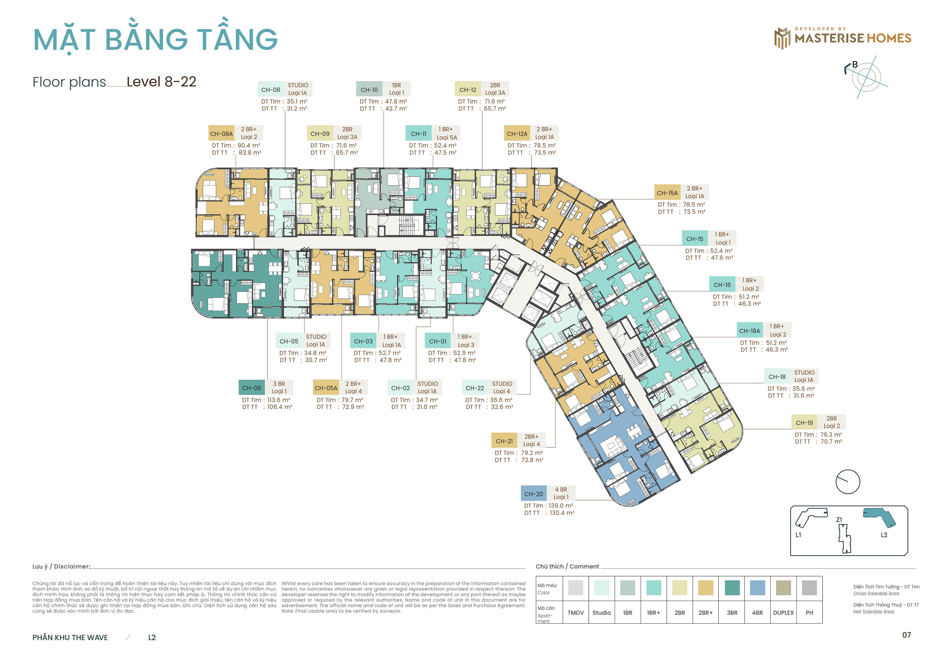 Mat bang tang 8 22 toa l2 phan khu the wave masteri grand coast